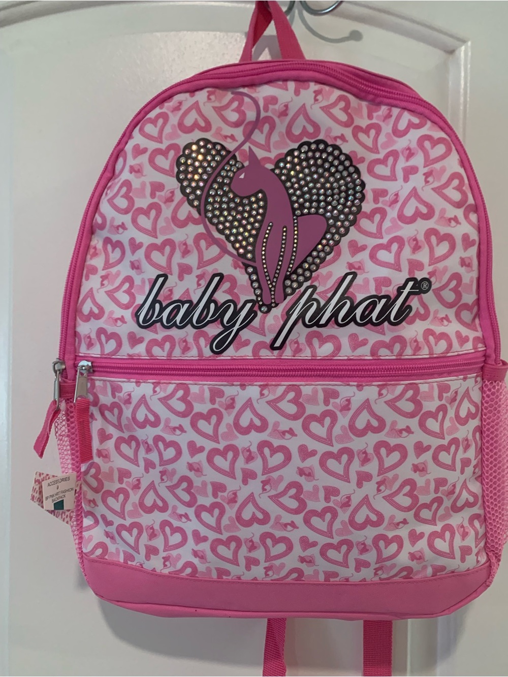Baby Phat Pink Heart Rhinestone Backpack
